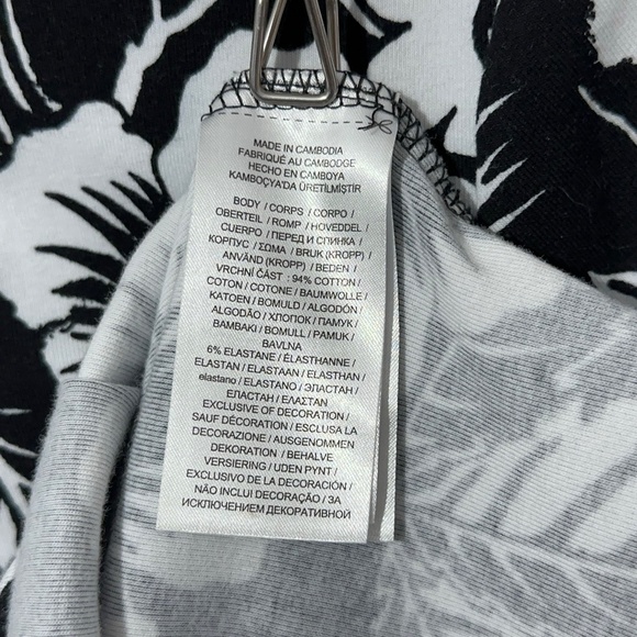 Lauren Ralph Lauren Womens Black Label Leaf Print Knit Top Size L Boat Neck - Picture 4 of 5